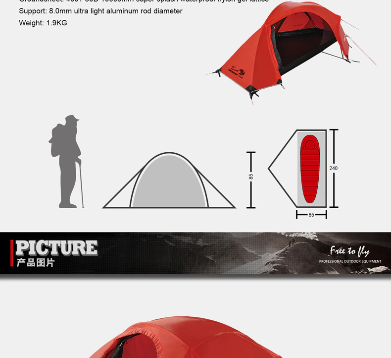 Cheap Goat Tents Silicon ultra light single double layer aluminum rod outdoor camping alpine tents winter tent Tents 